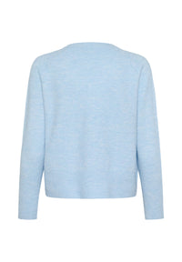 KAFFE - Aniel V Neck Knit Pullover Powder Blue Melange