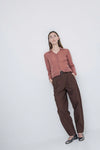 Yerse - Collared Superfine Knit Cardigan Terracotta