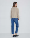 Yerse -  V-Neck Cotton Pullover Sand