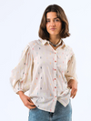 Lolly’s Laundry - Heidi 3/4 Sleeve Embroidered Shirt