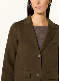 Yerse - Midi Coat Wool Mix Khaki
