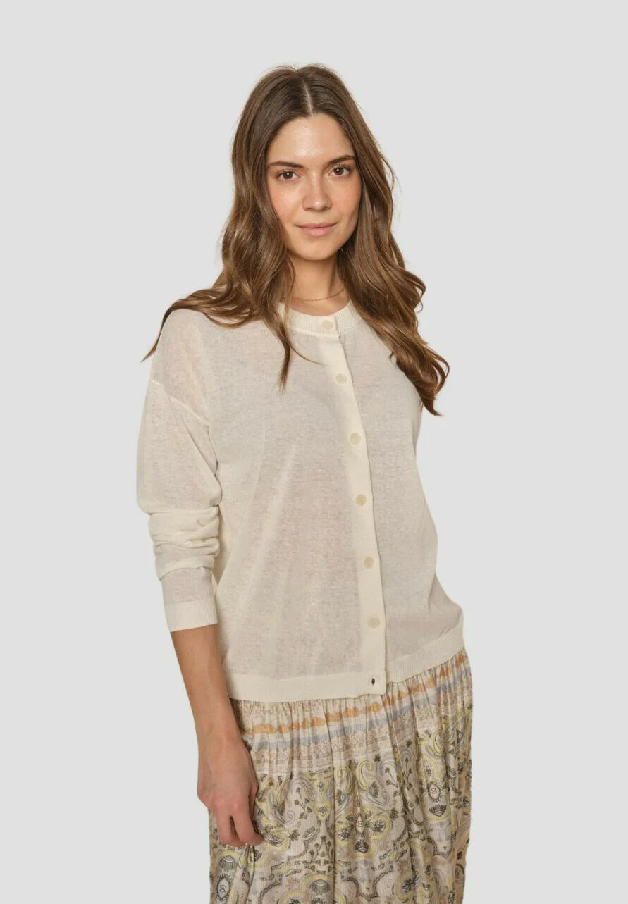Mos Mosh - Alyce Linen Cardigan Ecru