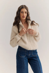 World of Nomads - Felix Zip Cardigan Oatmeal