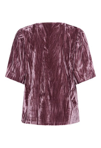 KAFFE - Elva V-Neck Velvet Blouse Tulipwood