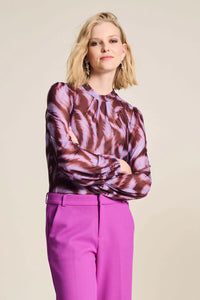 POM Amsterdam - Feathers Brown Mesh Top