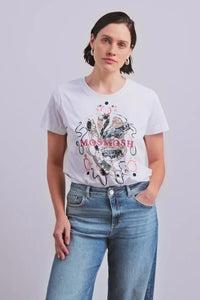 Mos Mosh - Hallin SS Deco Tee White O-Neck