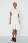 Kireina - Camilla Broderie Dress White
