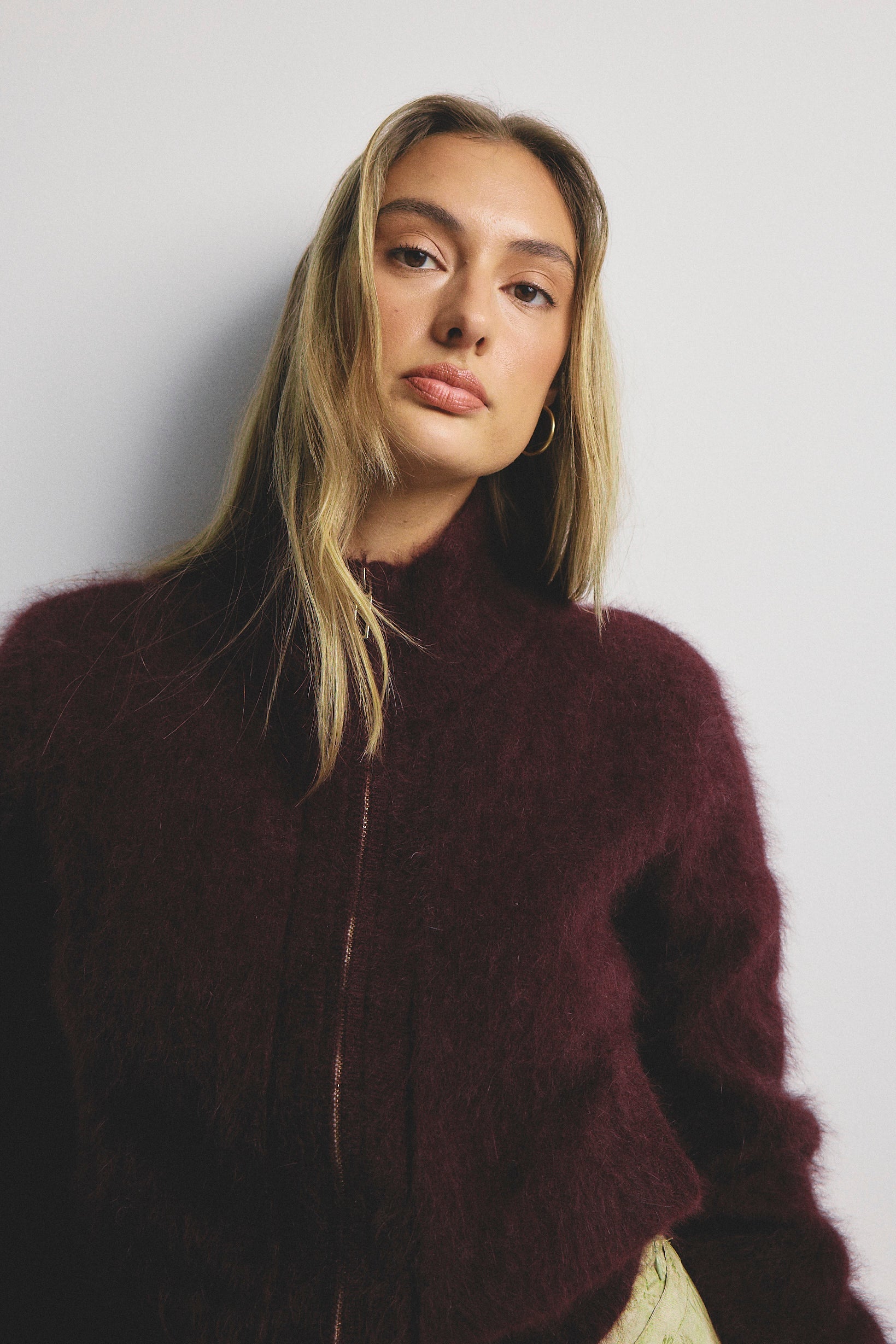 World of Nomads - Felix Zip Cardigan Bomber Aubergine