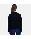 Yerse - Collared Zip Knit Top Black