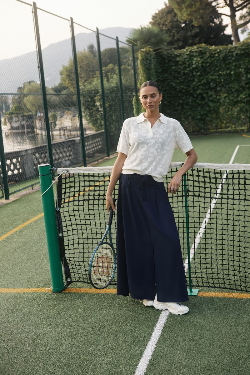 KAFFE -  Abela Knit Polo Turtledove