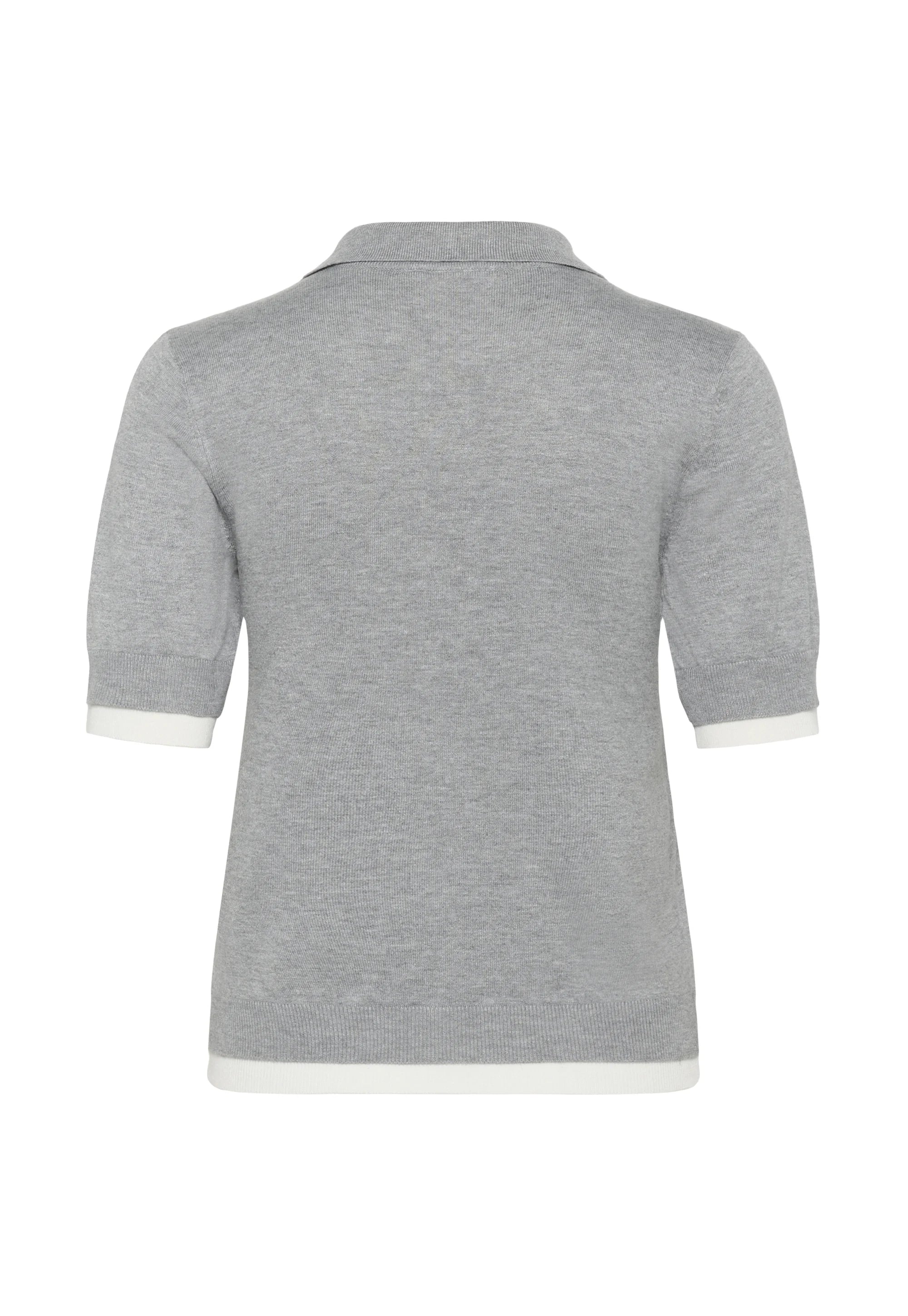KAFFE - Alizza Contrast Polo Knit Grey Melange