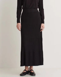 Yerse - Midi Plisse Knit Skirt Black