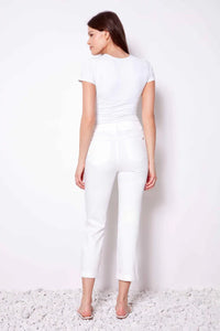UP! Pants - 25inch Cropped Denim Pant White
