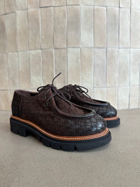 Wave - Zen Woven Chocolate Moccasin Lace Ups