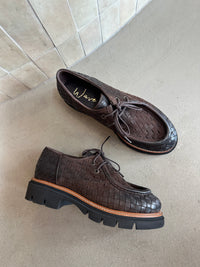 Wave - Zen Woven Chocolate Moccasin Lace Ups