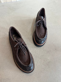 Wave - Zen Woven Chocolate Moccasin Lace Ups
