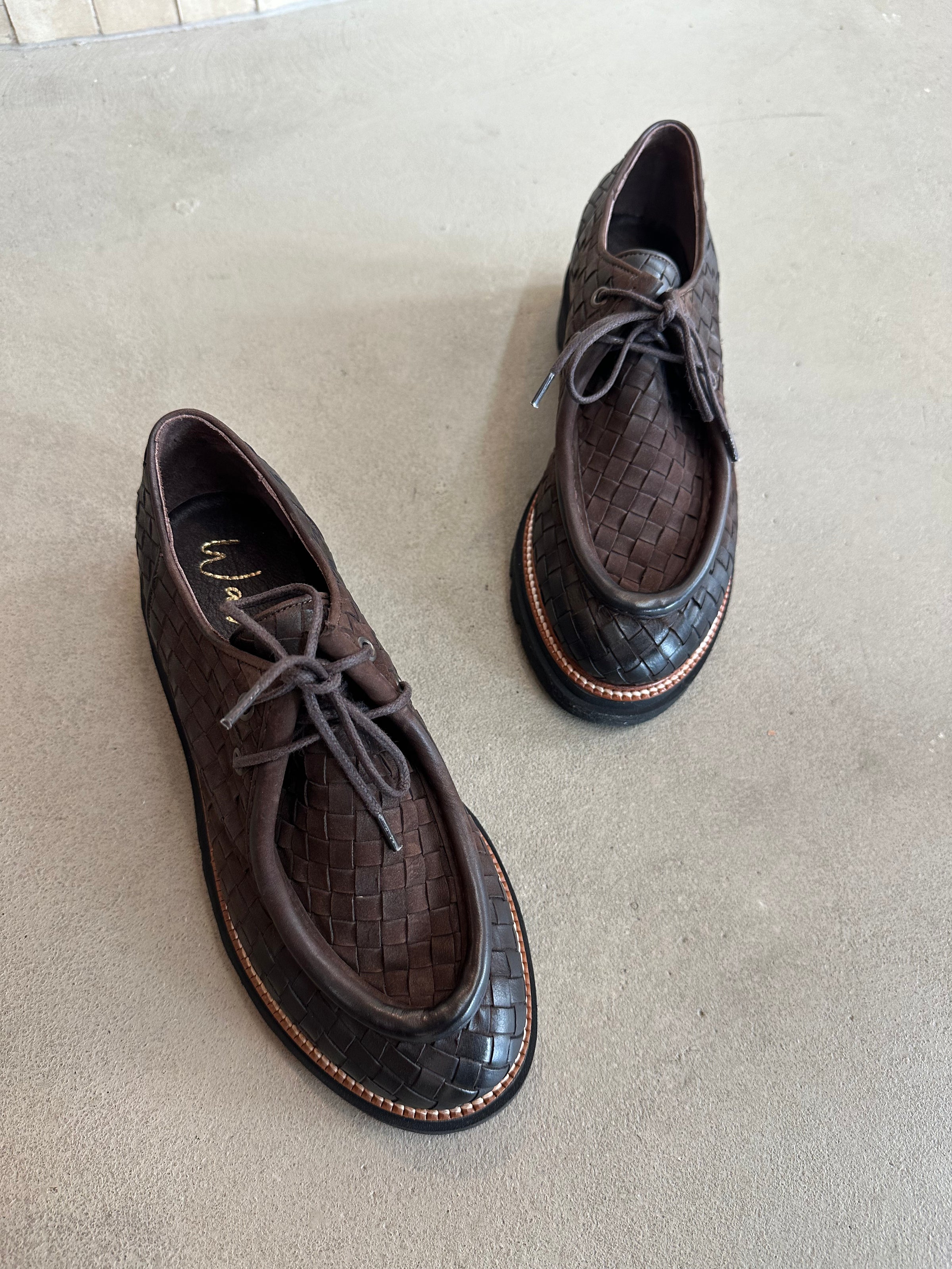 Wave - Zen Woven Chocolate Moccasin Lace Ups