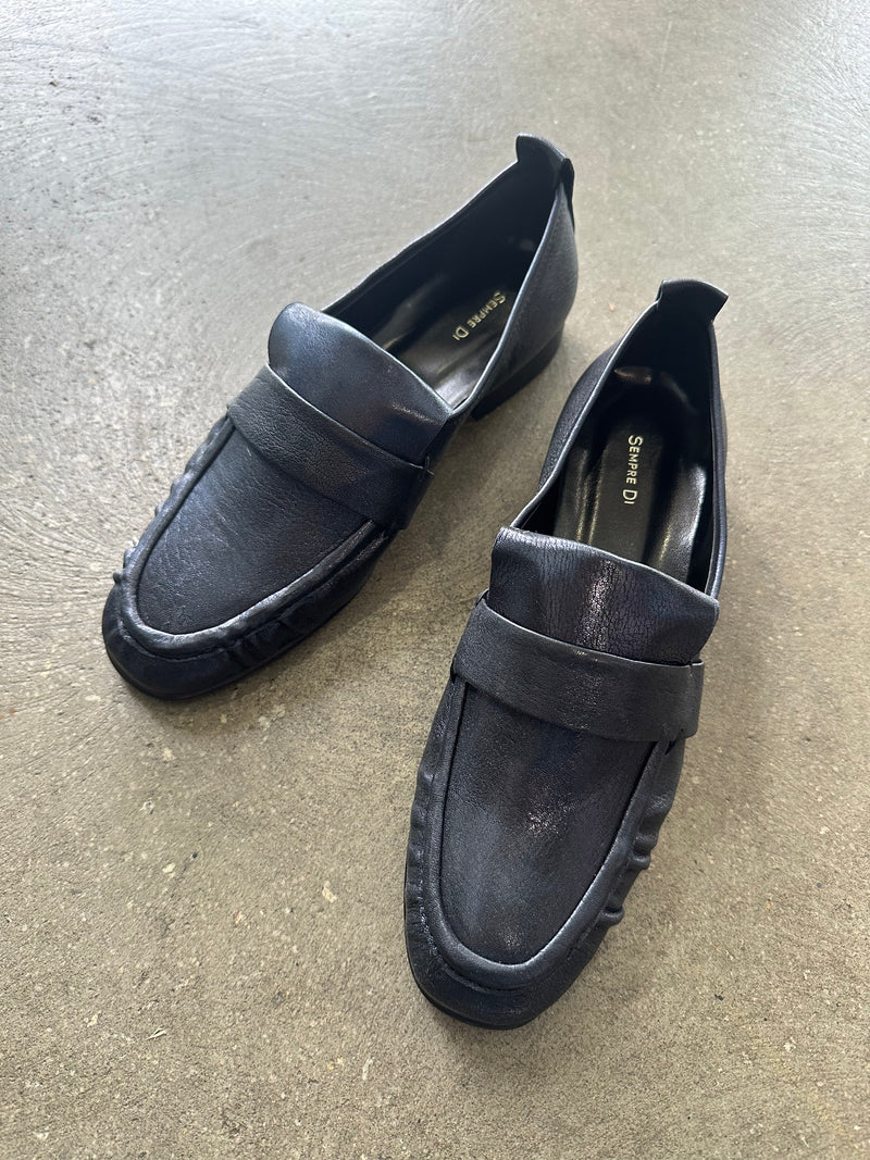 SEMPRE DI - A2110 Luxury Blue Metallic Loafer