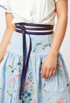 ONCE WAS - Milton Leather Variegated Wrap Belt in Navy/Ivory
