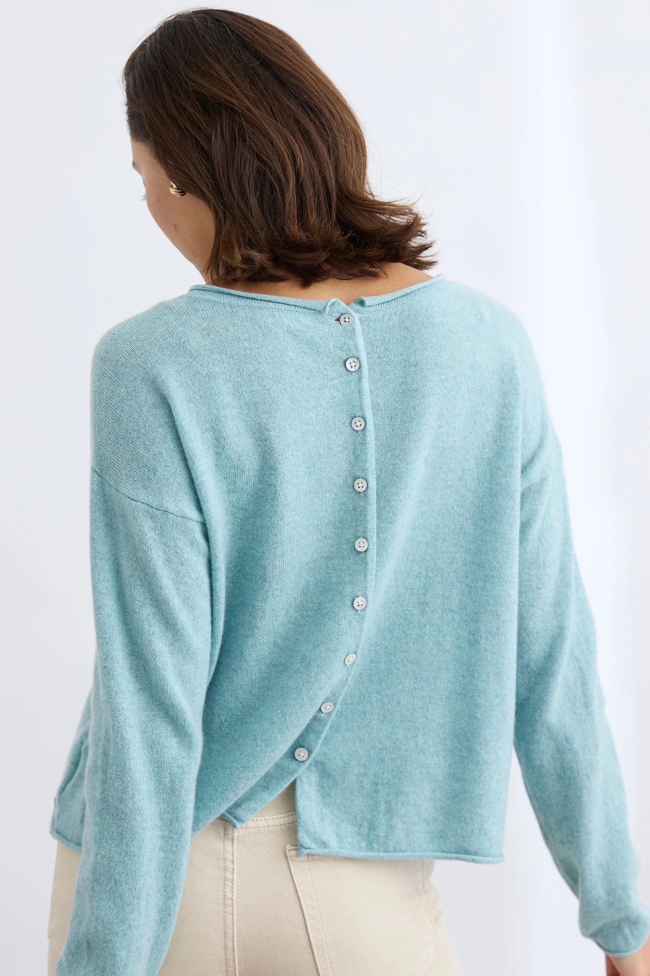 Mia Fratino Pure Reversible Button Cardigan in Oasis byhunterminx