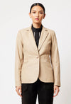 ONCE WAS -  Vega Leather Blazer in Oatmeal