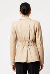 ONCE WAS -  Vega Leather Blazer in Oatmeal