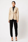 ONCE WAS -  Vega Leather Blazer in Oatmeal