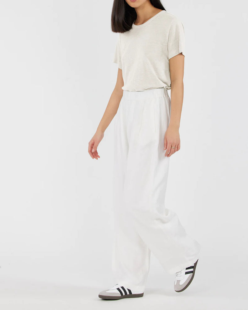 Amelius - Coogee Linen Crew Neck Tee Ivory