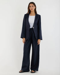 Amelius - Mia Collarless Blazer Navy