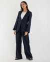 Amelius - Mia Collarless Blazer Navy