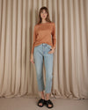 Amelius - Priya Long Sleeve Linen Jersey Top  Rust