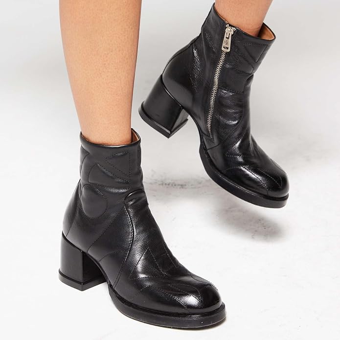 A.S 98 - Black Quilted Ankle Boot