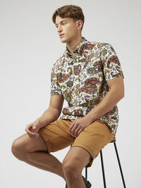 Ben Sherman - Large Paisley Print Short Sleeve Shirt