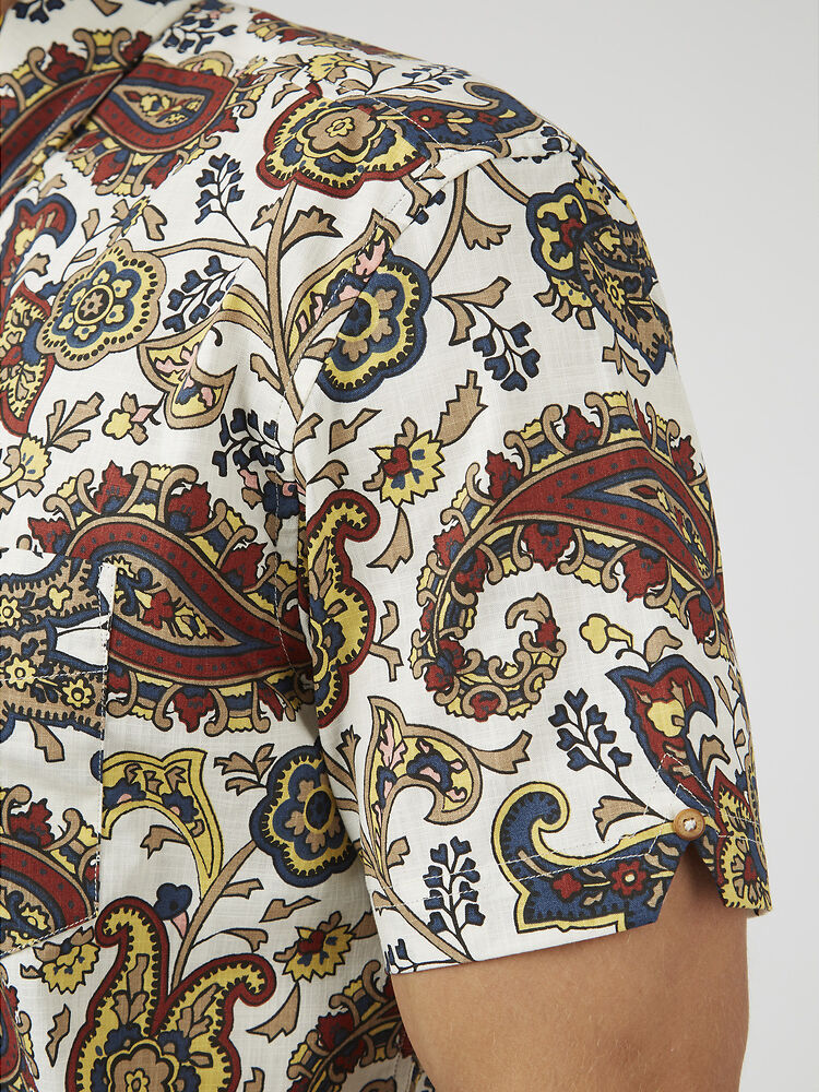 Ben Sherman - Large Paisley Print Short Sleeve Shirt