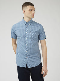 Ben Sherman - Signature Gingham Short Sleeve Shirt - Blue Denim