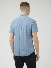 Ben Sherman - Signature Gingham Short Sleeve Shirt - Blue Denim