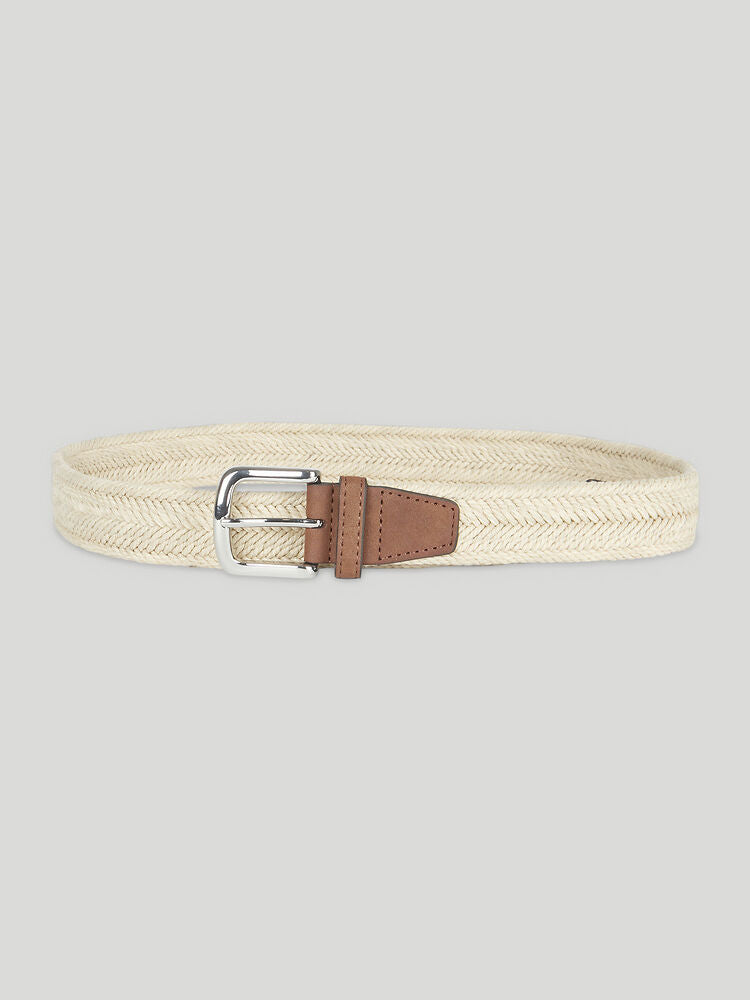 Ben Sherman - Woven Cotton Belt - Tan/Cream