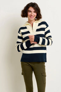 Brakeburn -  Stripe Collar Zip Knit