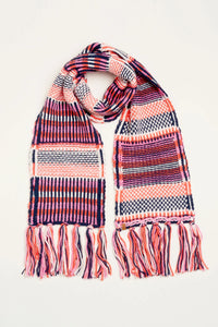 Brakeburn - Textured Stripe Knit Scarf Navy