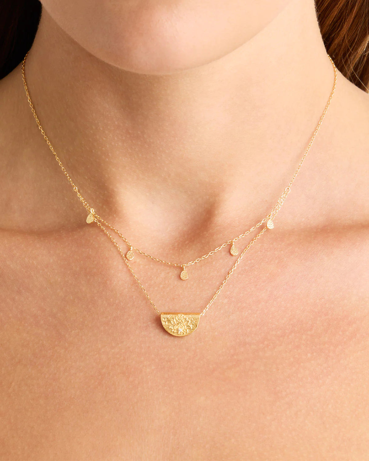 By Charlotte - Blessed Lotus Necklace 18k Gold Vermeil