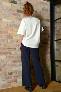 COOPER by Trelise - Zip to be Square Trouser Navy Pinstripe