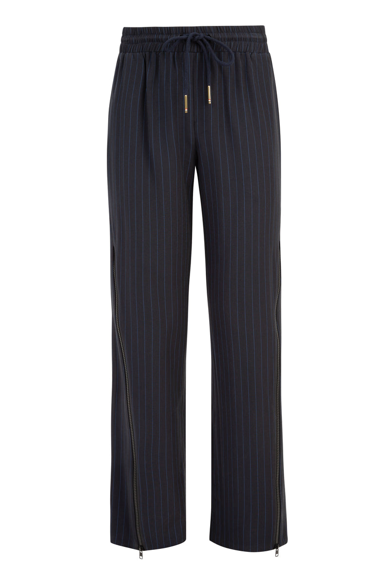 COOPER by Trelise - Zip to be Square Trouser Navy Pinstripe