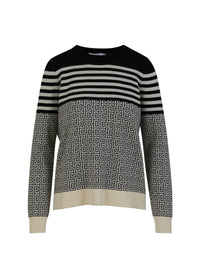 Coster Copenhagen - CC Logo Jacquard Knit with Round Neck Black/Ecru