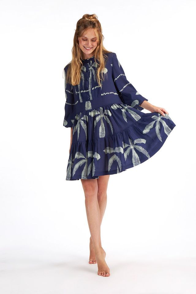Cristina Beautiful Life - Lenox Mini Dress Royal Blue Palm