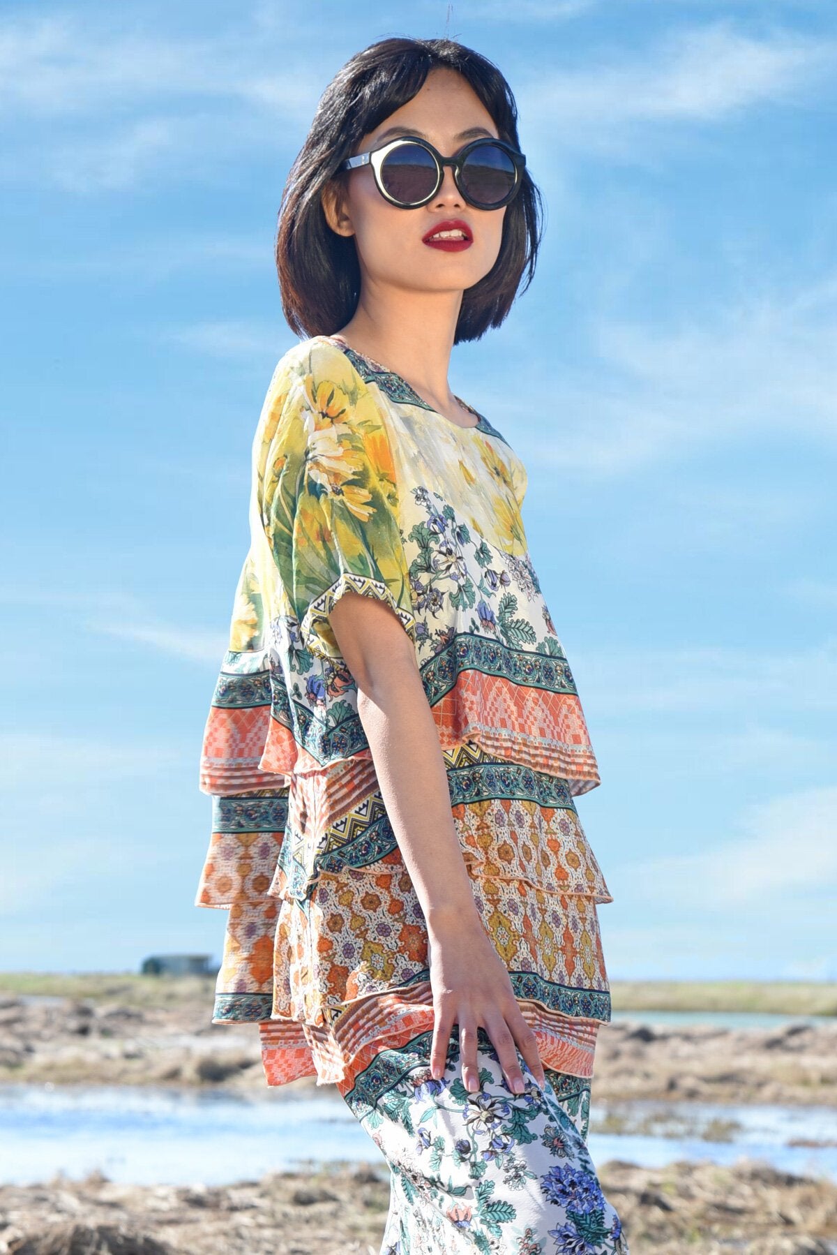 CURATE by Trelise Cooper - Let’s Flounce Top Sunshine
