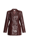 Gestuz - Rael GZ Leather Blazer Bitter Chocolate