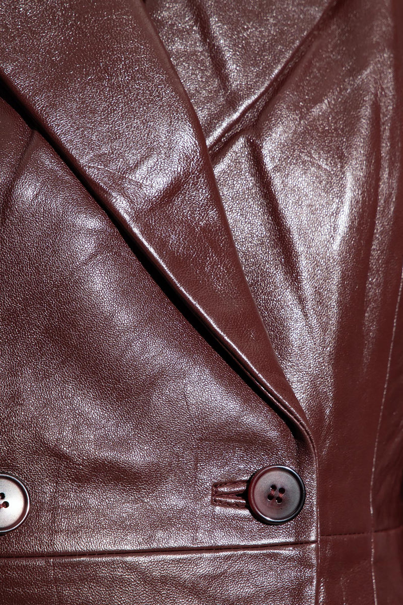 Gestuz - Rael GZ Leather Blazer Bitter Chocolate