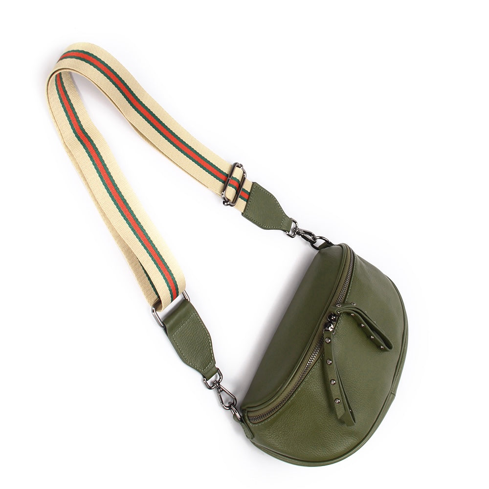 Hi Ho - Obsessed Crossbody Bag in Army/Gunmetal
