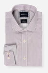 Brooksfield - Geo Print Slim Fit Business Shirt Wine