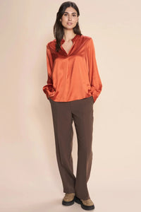 Mos Mosh - Enfa Satin Blouse Burnt Ochre